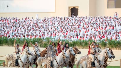 UAE President, Sheikhs attend March of Union to mark 54th Eid Al Etihad (Photo/X@MohamedBinZayed)