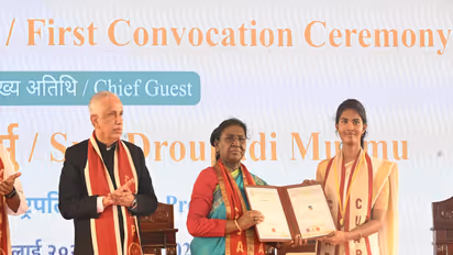 President Murmu at first convocation ceremony of Central University of Andhra Pradesh (Photo/ANI)