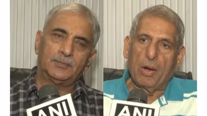 Khan Market Traders Association President Sanjeev Mehra and Khan Market Traders Association Senior Vice President Brijgopal Khosla (Photo/ANI)