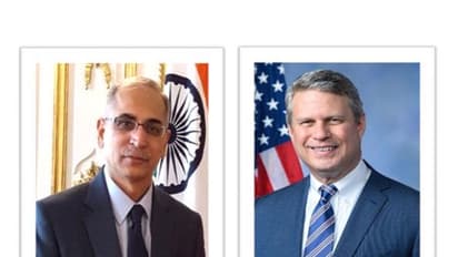 Ambassador Vinay Mohan Kwatra and US Congressman Bill Huizenga (Photo/X@AmbVMKwatra)