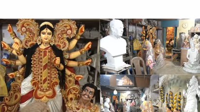 Kolkata: Durga idols being redied at potters' hub Kumartuli (Photos/ANI)