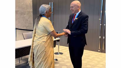 Union Minister for Finance and Corporate Affairs Nirmala Sitharaman met UK Chancellor of the Exchequer John Healey (Photo/@FinMinIndia)