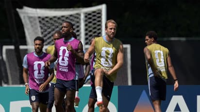 England players along with Harry Kane during training session ahead of semifinal against Argentina (Photo: X/@HKane)