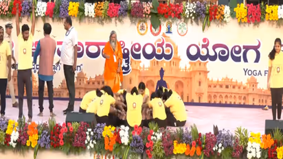 Yoga Day celebrations at Vidhana Soudha, Bengaluru (Photo/ANI)
