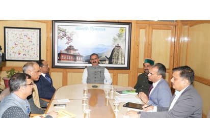Himachal CM Sukhu holds meeting with officials. (Photo/ANI)