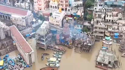 Rising Ganga Water Level Submerged Kashi Ghats in Varanasi (Photo/ANI)