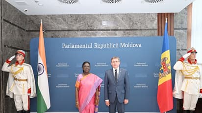 President Droupadi Murmu meets President of the Parliament of Moldova, Igor Grosu (Photo/X/@MEAIndia)