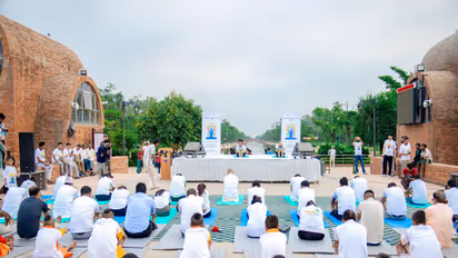 Nepal Embassy hosts yoga session in Lumbini (Photo/X/@IndiainNepal)