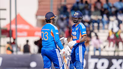 India T20I skipper Shreyas Iyer (R) with Vaibhav Sooryavanshi. (Photo: X/ @BCCI)