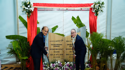 Sukaran Singh, Chief Executive Officer and Managing Director, Tata Advanced Systems and Frank St. John, Chief Operating Officer, Lockheed Martin at ground-breaking ceremony of Tata Advanced Systems C-130 defence MRO facility in Bengaluru (Image: Tata Advanced Systems)