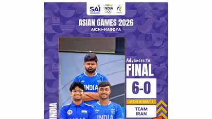 India men's recurve archery team secured silver medal in Asian Games 2026. (Photo: ANI)