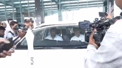 Congress General Secretary Randeep Surjewala arrives in Bengaluru (Photo/ANI)