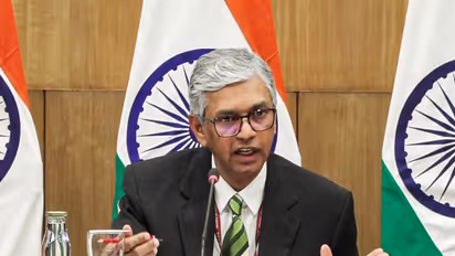 Secretary (East) in the Ministry of External Affairs P Kumaran speaks during a briefing (Photo/ANI)