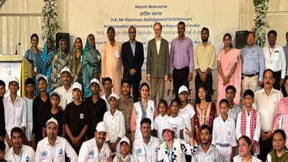 Danish Ambassador Rasmus Abildgaard Kristensen attends 'Jal Arpan' ceremony in Duhau village