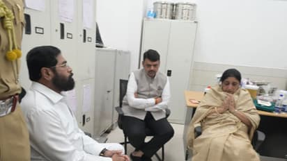 Maharashtra CM Devendra Fadanvis and Deputy CM Shinde with Pawar family in Baramati (Photo/ANI)