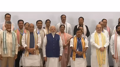 PM Modi with prominent NDA leaders (Photo/X@BJP4India)