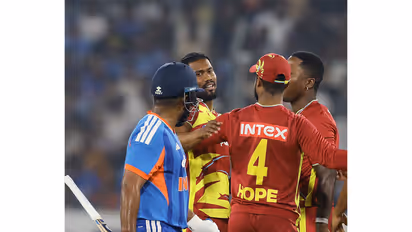 Keemo Paul celebrating Sanju Samson's wicket (Photo: ANI)