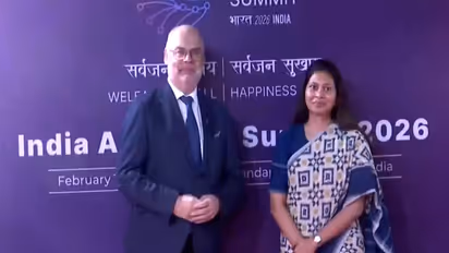 Estonian President Alar Karis with Union MoS for Youth Affairs and Sports, Raksha Khadse (Photo/ANI)