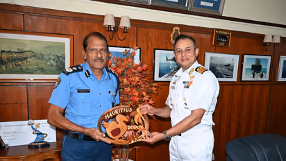 INS Tarkash concludes her port call at Port Louis (Photo/ANI)