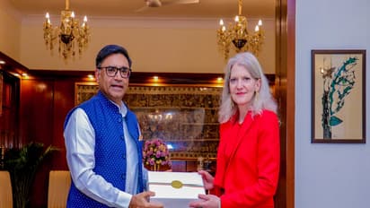 US Under Secretary Allison Hooker meets Foreign Secretary Vikram Misri in New Delhi. (Photo: X/@MEAIndia)