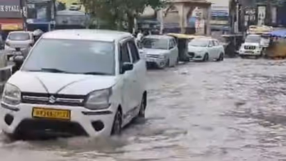 Several areas of Gurugram waterlogged following heavy rainfall (Photo/ANI)