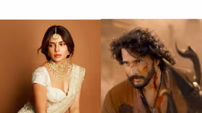 Priyanka Chopra (L) Snip from Varanasi teaser (R) (Photo/instagram/@priyankachopra)