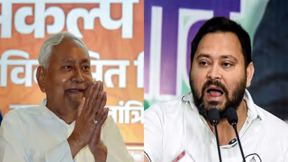 Bihar CM Nitish Kumar and Bihar LoP Tejashwi Yadav (Photo/ANI)