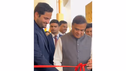Assam CM Himanta Biswa Sarma and Adani Airports Director Jeet Adani inaugurate LGBIA (Photo/X/@himantabiswa)