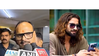 Uttar Pradesh Deputy Chief Minister Brajesh Pathak (L) Haryanvi singer Ankit Baliyan(R) (Photos/ANI/ankiitbaliyann)