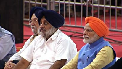 PM Narendra Modi and SAD chief Sukhbir Singh Badal (File Photo/ANI)