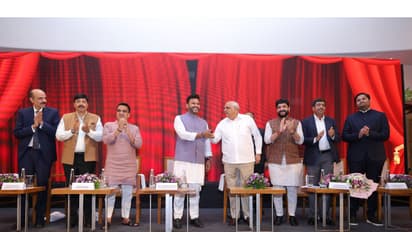 Union Civil Aviation Minister Ram Mohan Naidu with Gujarat CM Bhupendra Patel. (Photo/Gujarat CMO)