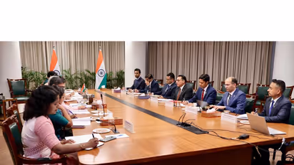 Nepal Finance Minister Swarnim Wagle during a meeting with Union Finance Minister Swarnim Wagle (Photo/X/@FinMinIndia)