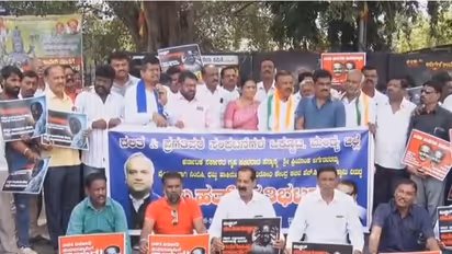 Visual from the protest (Photo/ANI)