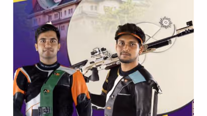 Indian shooters Himanshu Dhillon and Rudranksh Patil (Photo: X/@Media_SAI)