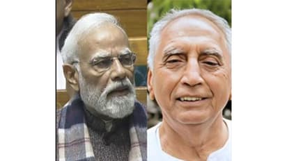 Prime Minister Narendra Modi and social activist and labour leader Baba Adhav (Photo/ANI)