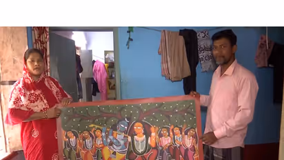 National awardee artists Noordin Chitrakar and Kalpana Chitrakar (Photo/ANI)