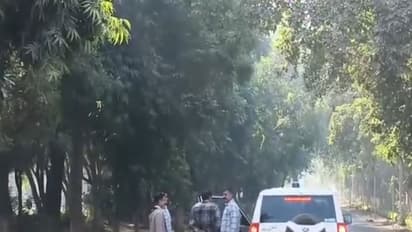 Faridabad Crime Branch officials at Al-Falah university premises (Photo/ANI)