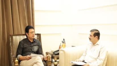 MP Biplab Kumar Deb discusses expedited completion of three ropeway projects in Tripura with NHLML Chief (Photo/ANI)