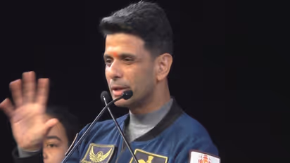 Shubhanshu Shukla in Sant Fidelis Senior Secondary School, Aligarh (Photo/ANI)