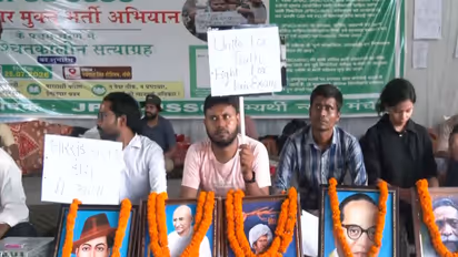 Students staged a protest in Ranchi (Photo/ANI)