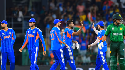 Indian cricketers celebrating the wicket of Pakistan skipper Salman Agha during T20 WC 2026 clash (Photo: ANI)