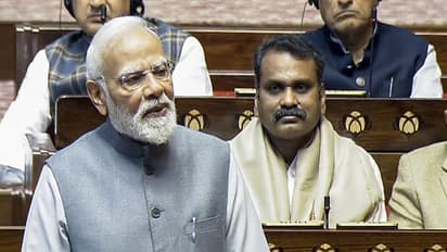 PM Narendra Modi in Rajya Sabha (Photo/ANI)