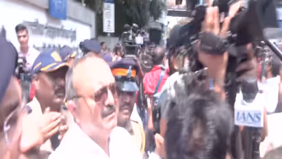 Congress cadres protest at IIT Bombay campus (Photo/ANI)