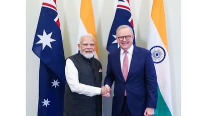 Prime Minister Narendra Midi with Australian PM Anthony Albanese. (Photo/X@narendramodi)