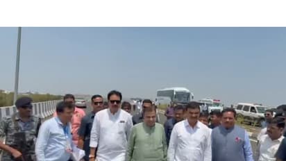 Union Minister Nitin Gadkari inspects Sant Tukaram and Sant Dnyaneshwar Palkhi Marg projects (Photo/ANI)