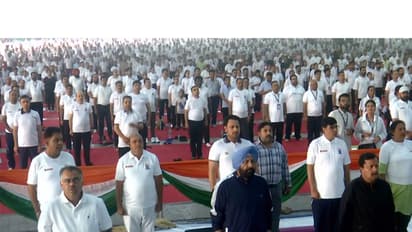BJP President Nitin Nabin performs Yoga on 12th International Yoga Day (Photo/ANI)
