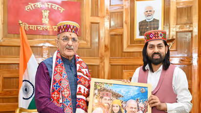 Himachal Pradesh Governor Kavinder Gupta launches Himachali folk singer Inder Jeet’s new song (Photo/ANI)