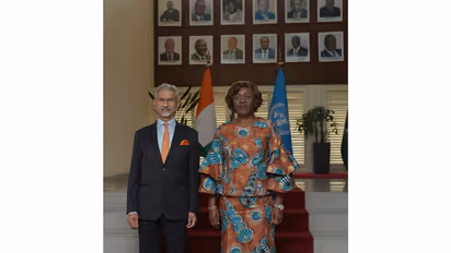 External Affairs Minister S Jaishankar met with Côte d'Ivoire's Minister of State for Foreign Affairs and International Cooperation Nialé Kaba in Abidjan (Photo: x/@DrSJaishankar)