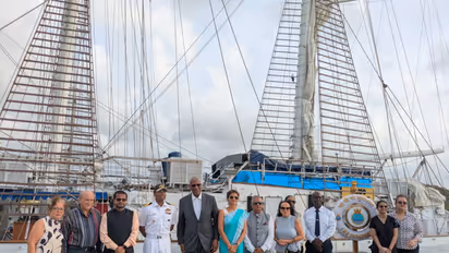 INS Sudarshini departed Antigua (Photo/Ministry of Defence)
