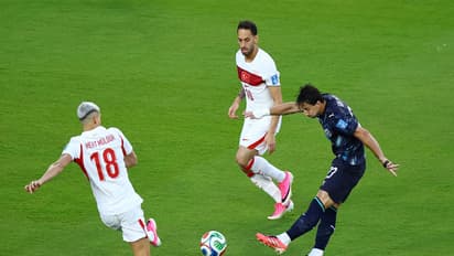 Soccer Football - FIFA World Cup 2026 - Group D - Turkey v Paraguay - San Francisco Bay Area Stadium, Santa Clara, California, U.S. - June 19, 2026 Paraguay's Matias Galarza scores their first goal. (Photo: REUTERS/Eloisa Lopez)